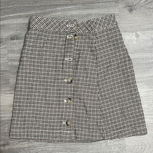 Stylish Black and White Plaid Mini Skirt